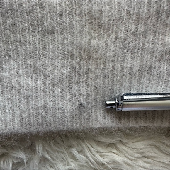 Madewell Sweater Alpaca-Blend Mockneck Puff Sleeve Hthr Alabaster L NWT New - Picture 13 of 13